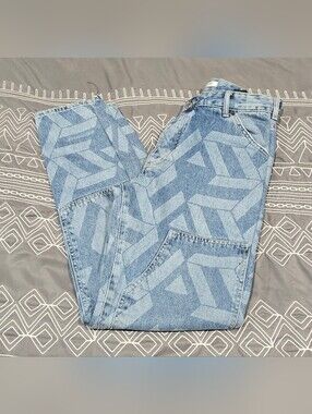 Zara Men's Abstract Straight Leg Jeans Size 34